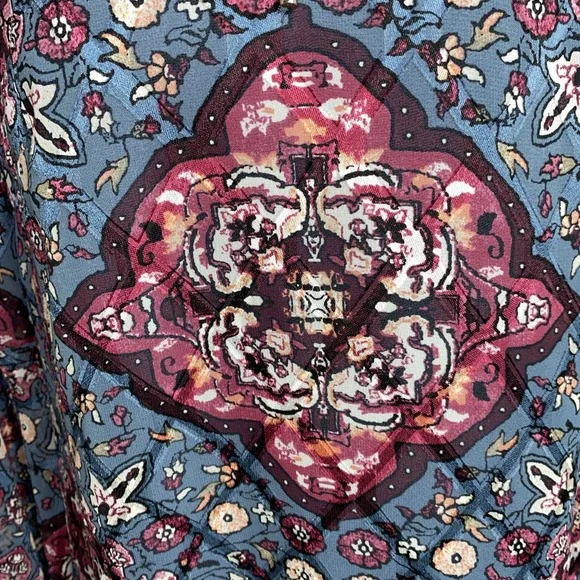 White House Black Market Shift Dress Women's M Multi Color V Neck Flared Sleeve - Picture 4 of 13